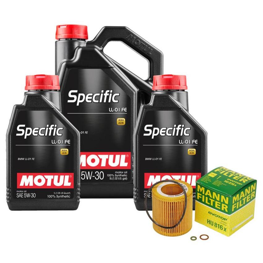 BMW Engine Oil Change Kit - Motul 11427953129 (5W-30) (SPECIFIC LL-01 FE)